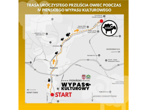 IV Pieniński Wypas Kulturowy – trasa przemarszu owiec
